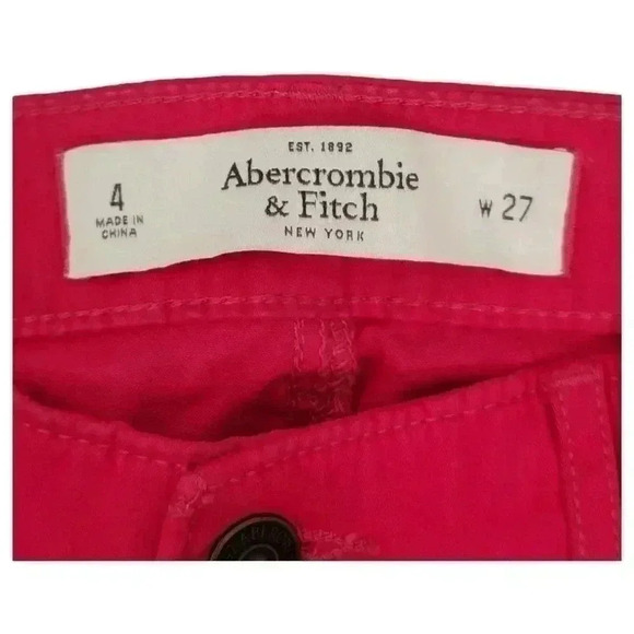 Abercrombie & Fitch Hot Pink Barbie Skinny Jeans Soft Stretchy Pants Size 4 - Picture 6 of 13